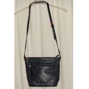Navy Blue Ganson Leather Shoulder Bag Handbag Purse NWOT, Adj. Strap/Crossbody